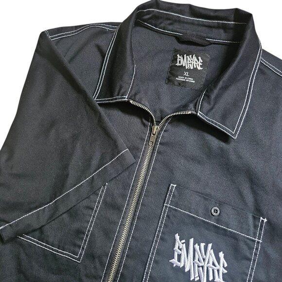 Empyre Amplify Black Zip Shirt Men's X-LARGE Short Sleeve Skateboard Streetwear - Picture 1 of 12